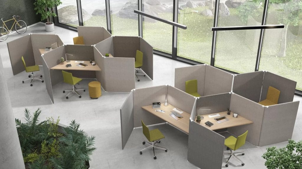 Emotional Design in ufficio: progettare spazi che migliorano benessere e produttività 2 Pareti fonoassorbenti divisorie mobili per uffici e sale d'attesa 2